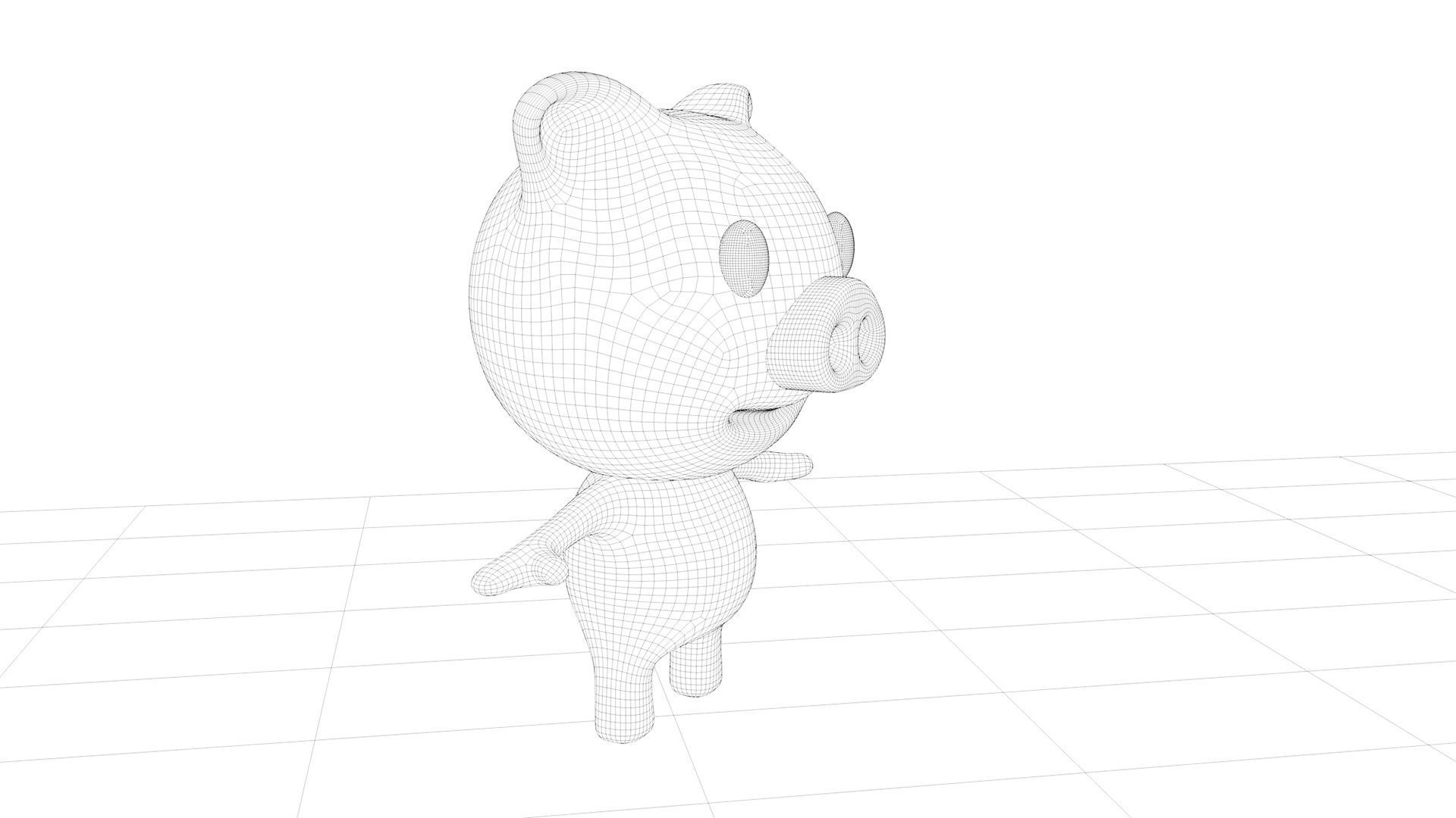 Pig Character Low-poly 3D model_13