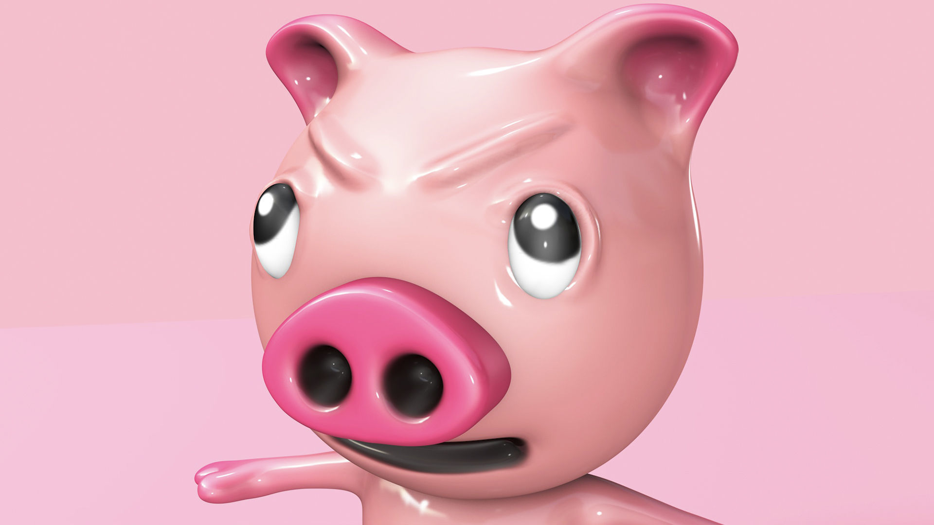 Pig Character Low-poly 3D model_5