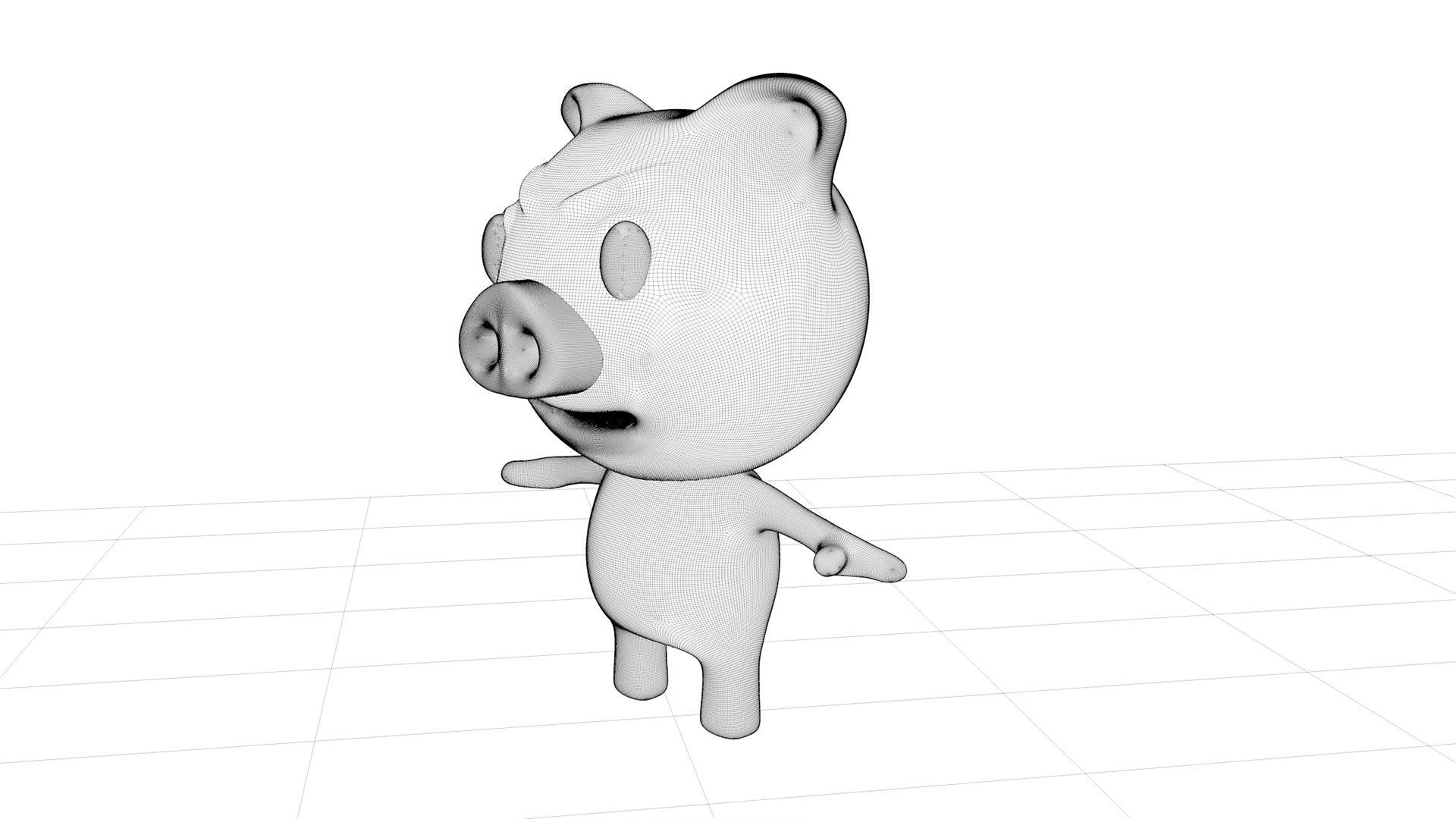 Pig Character Low-poly 3D model_14