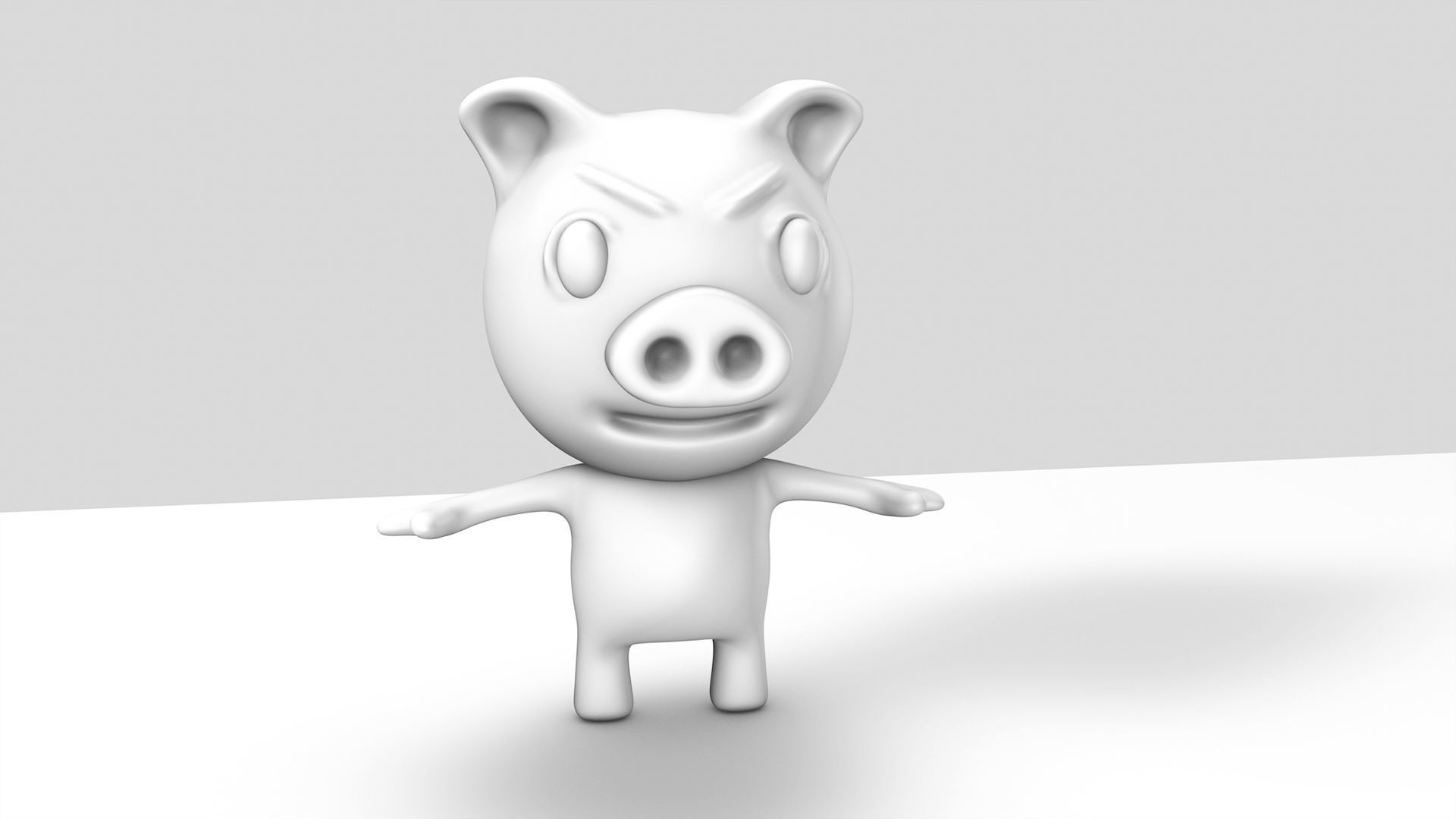 Pig Character Low-poly 3D model_8