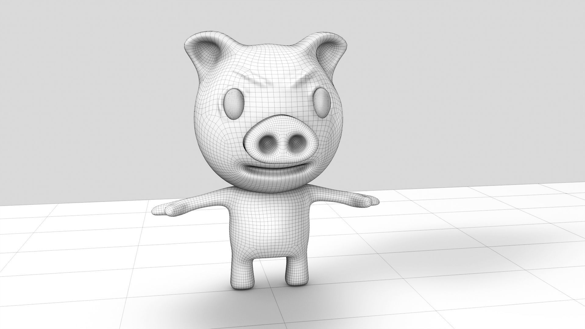 Pig Character Low-poly 3D model_12