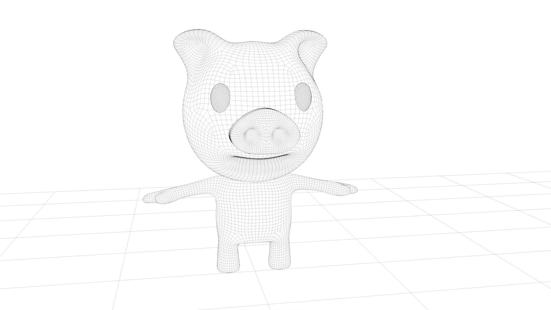 Pig Character Low-poly 3D model_10