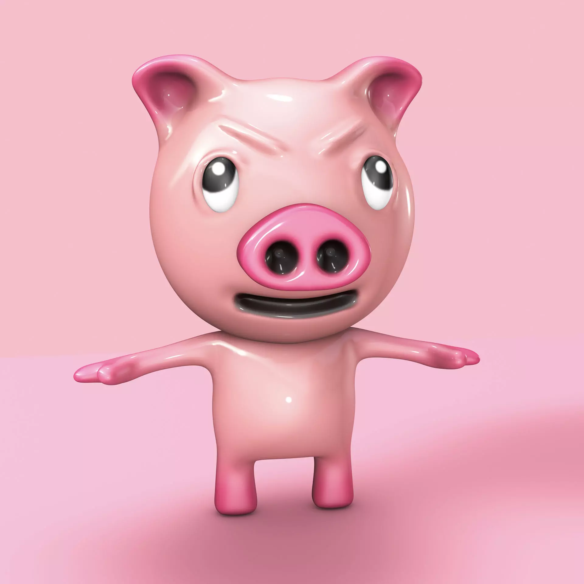 Pig Character Low-poly 3D model_0