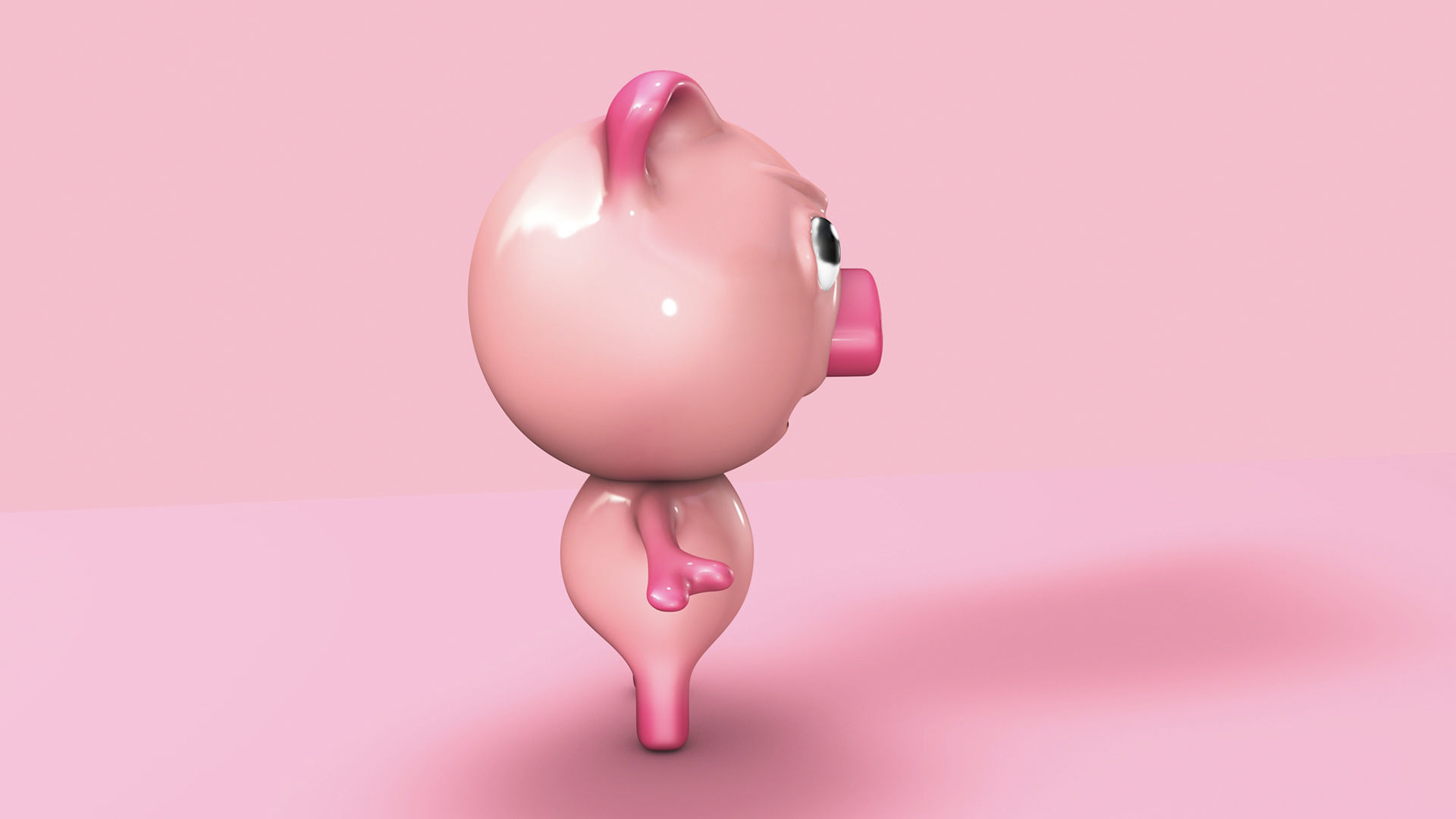 Pig Character Low-poly 3D model_2