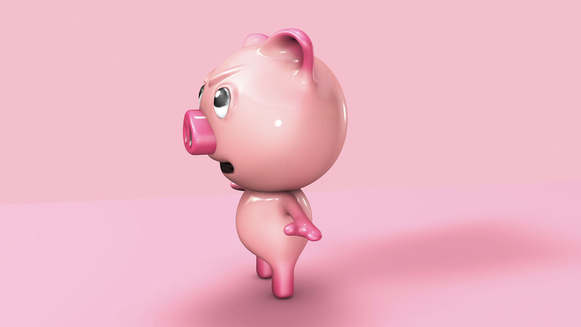 Pig Character Low-poly 3D model_4