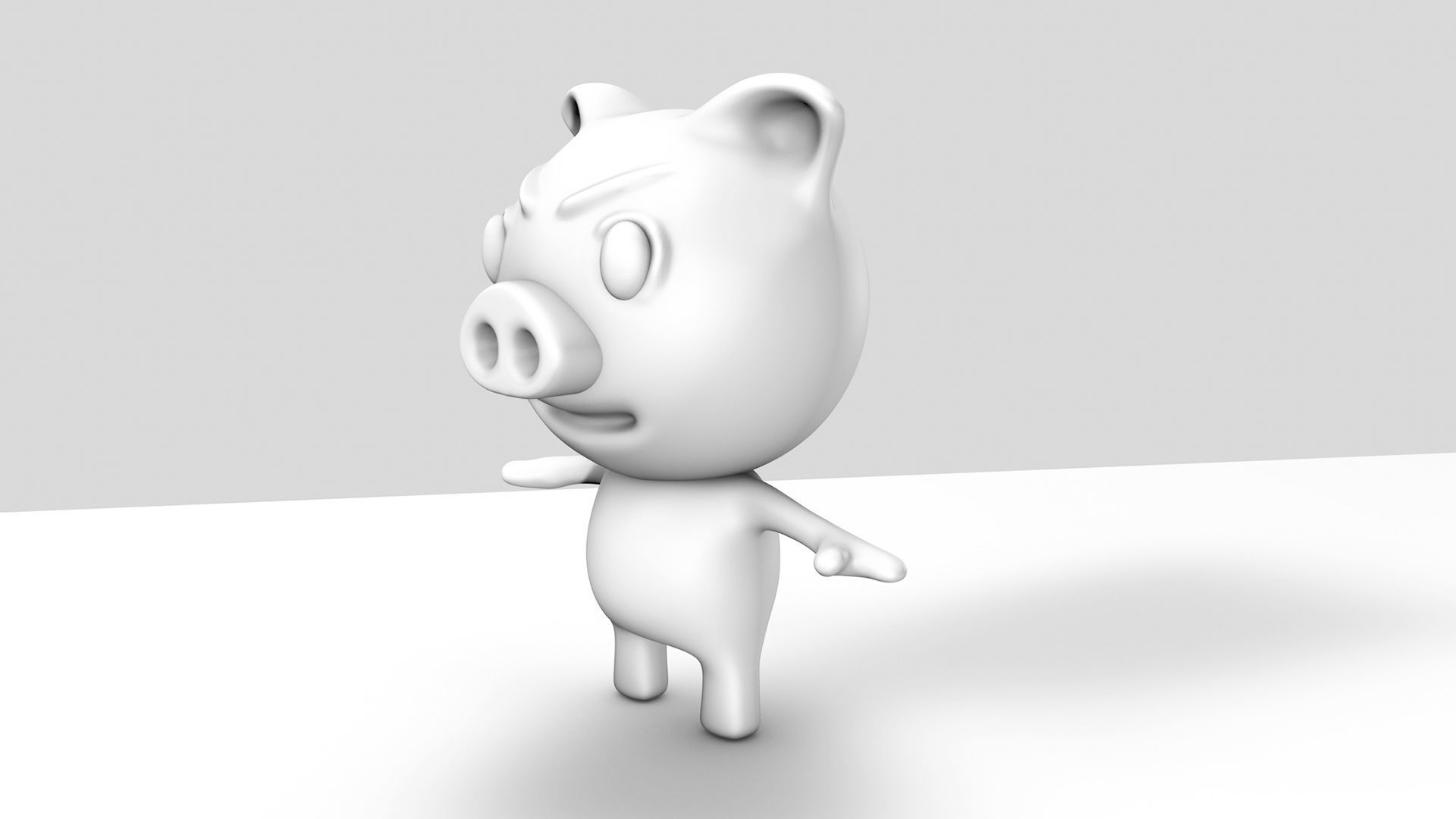 Pig Character Low-poly 3D model_9