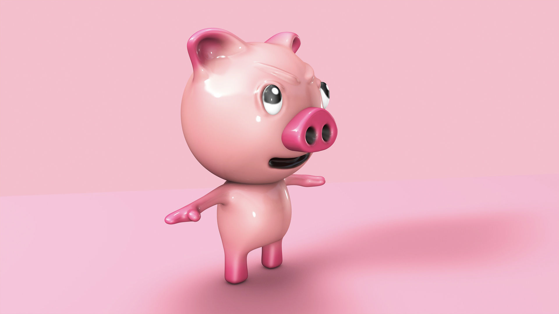 Pig Character Low-poly 3D model_1