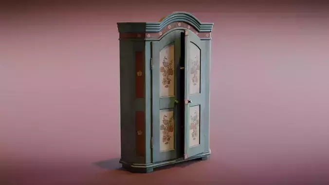 Antique Wardrobe Low-poly 3D model