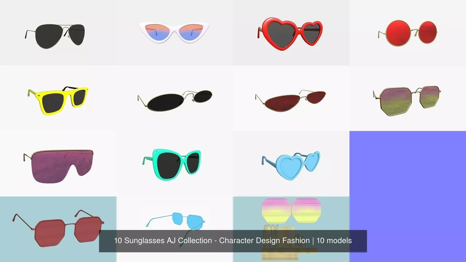 10 Sunglasses AJ Collection - Character Design Fashion _1