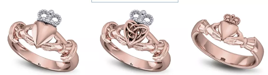 Lots of  Various Collection of Claddagh Ring Jewelry 3D print model_0