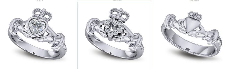 Lots of  Various Collection of Claddagh Ring Jewelry 3D print model_1