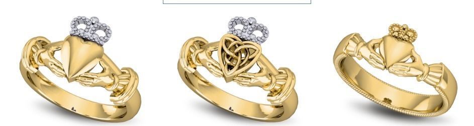 Lots of  Various Collection of Claddagh Ring Jewelry 3D print model_3