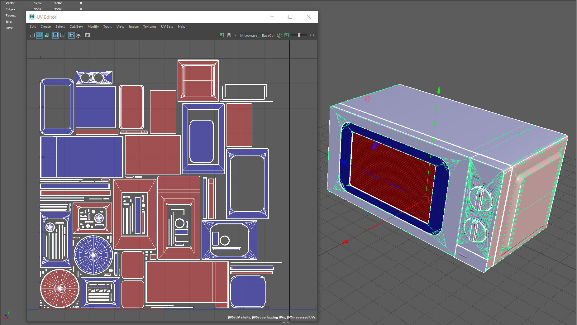 Microwave Low-poly 3D model_12