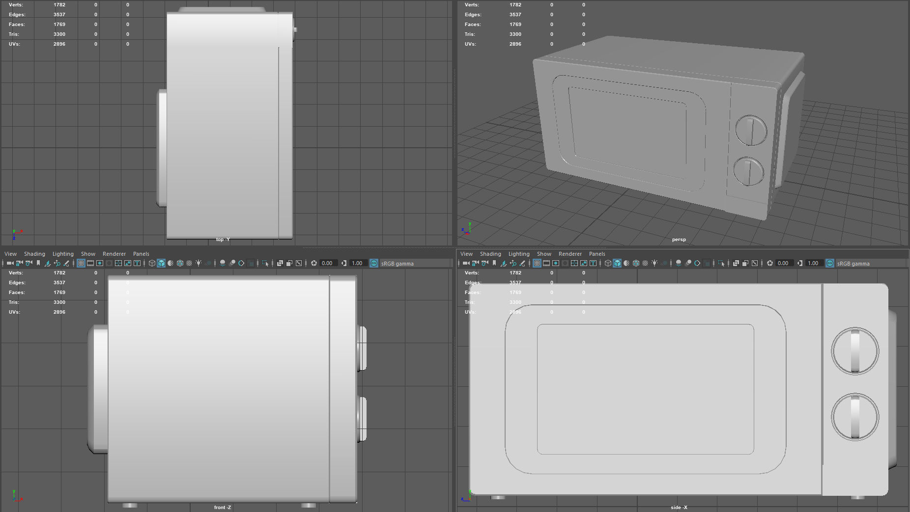 Microwave Low-poly 3D model_10