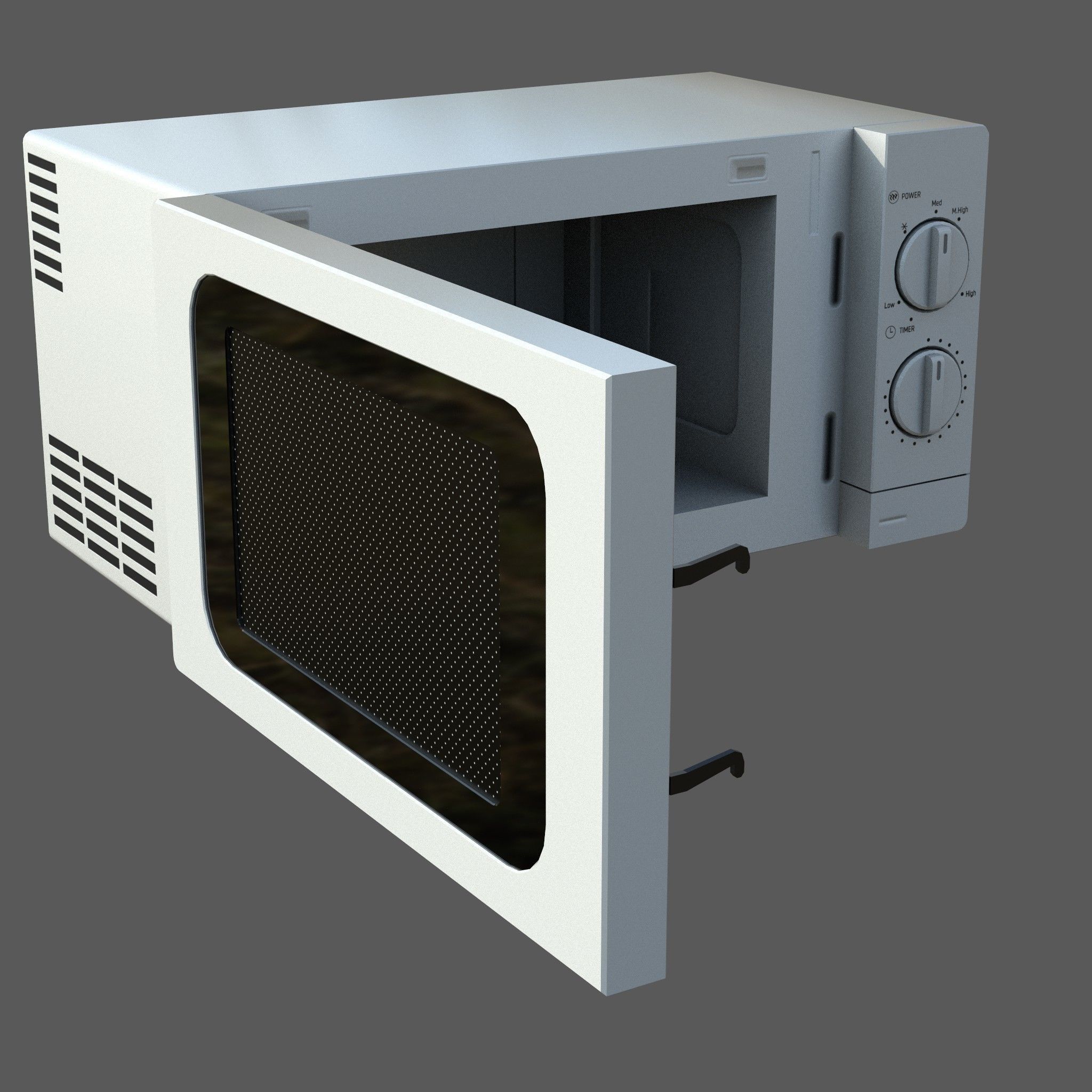 Microwave Low-poly 3D model_2