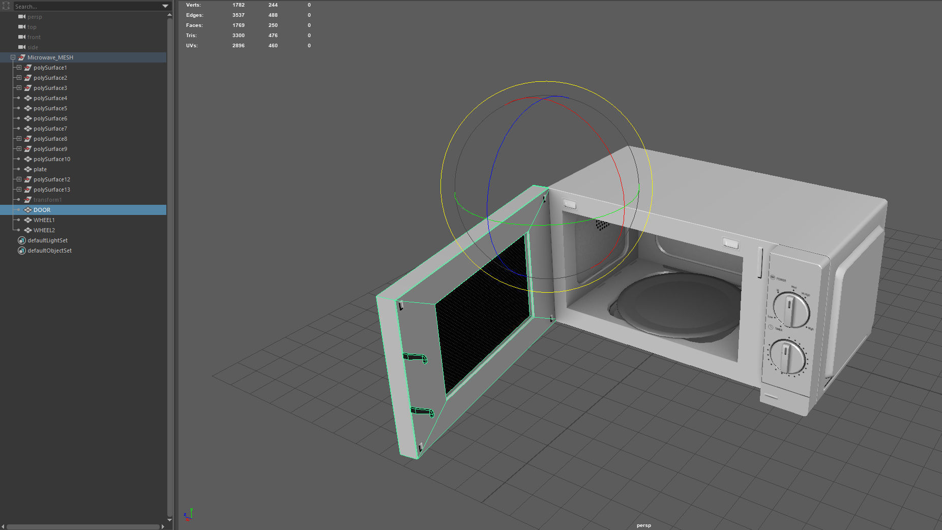 Microwave Low-poly 3D model_6