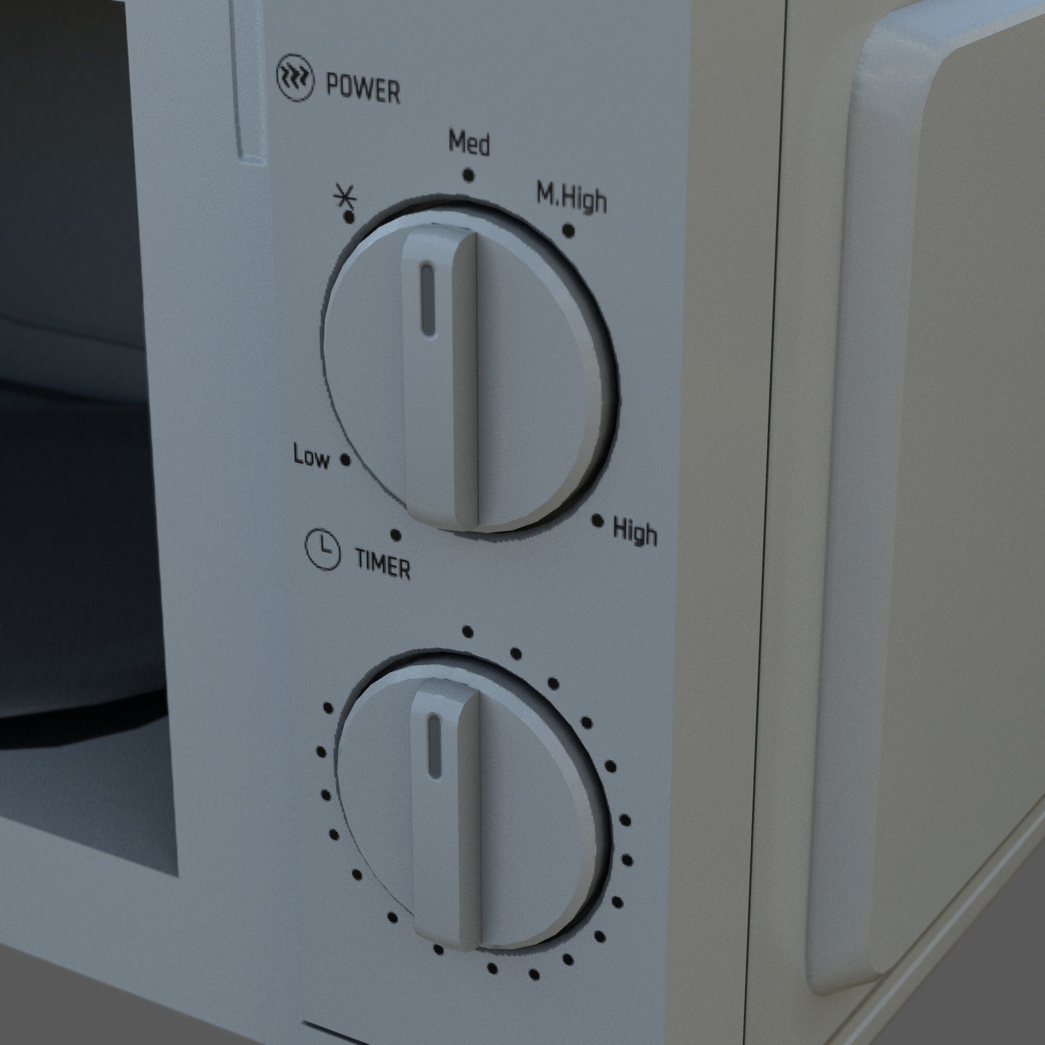 Microwave Low-poly 3D model_3