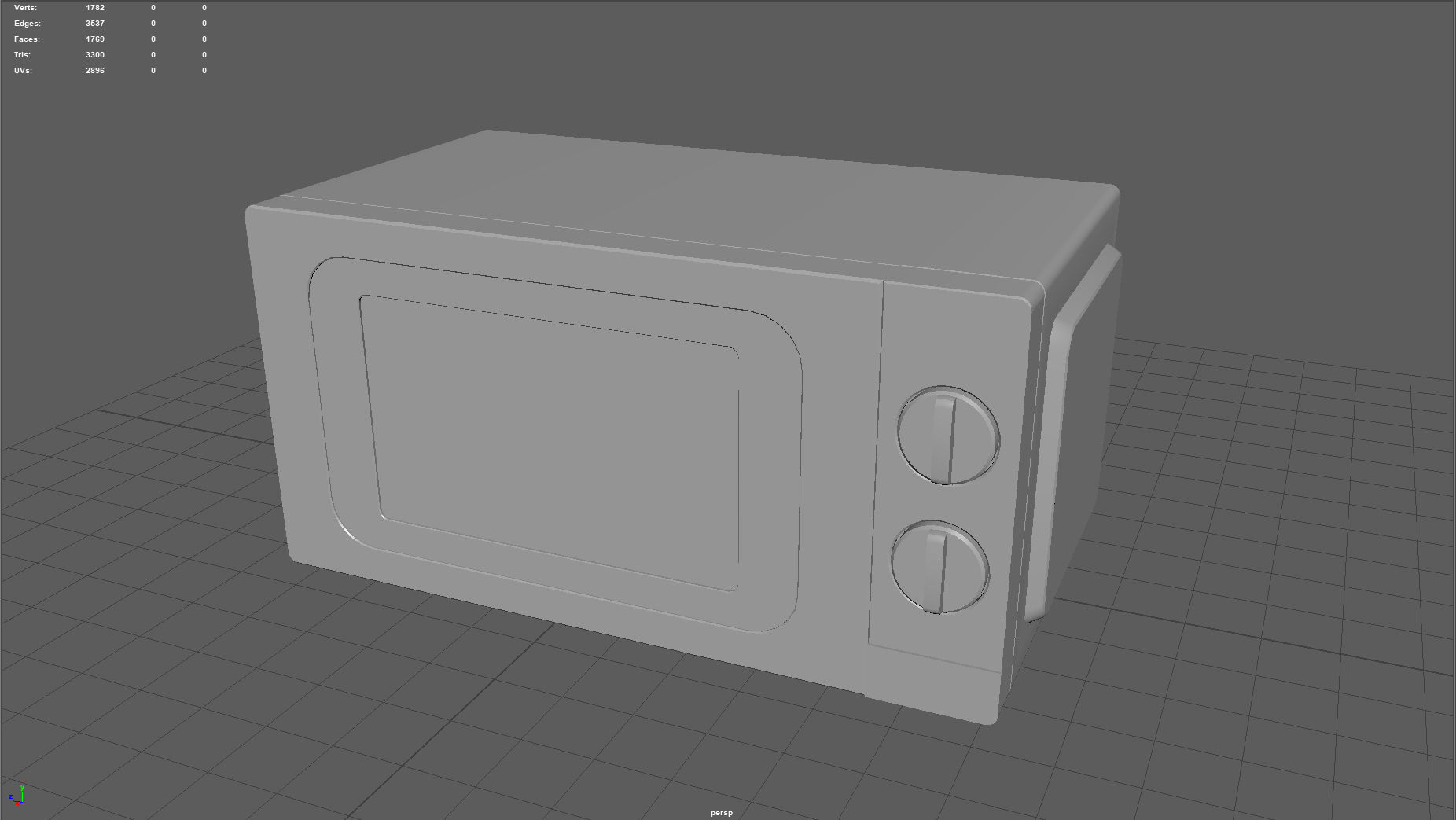 Microwave Low-poly 3D model_7