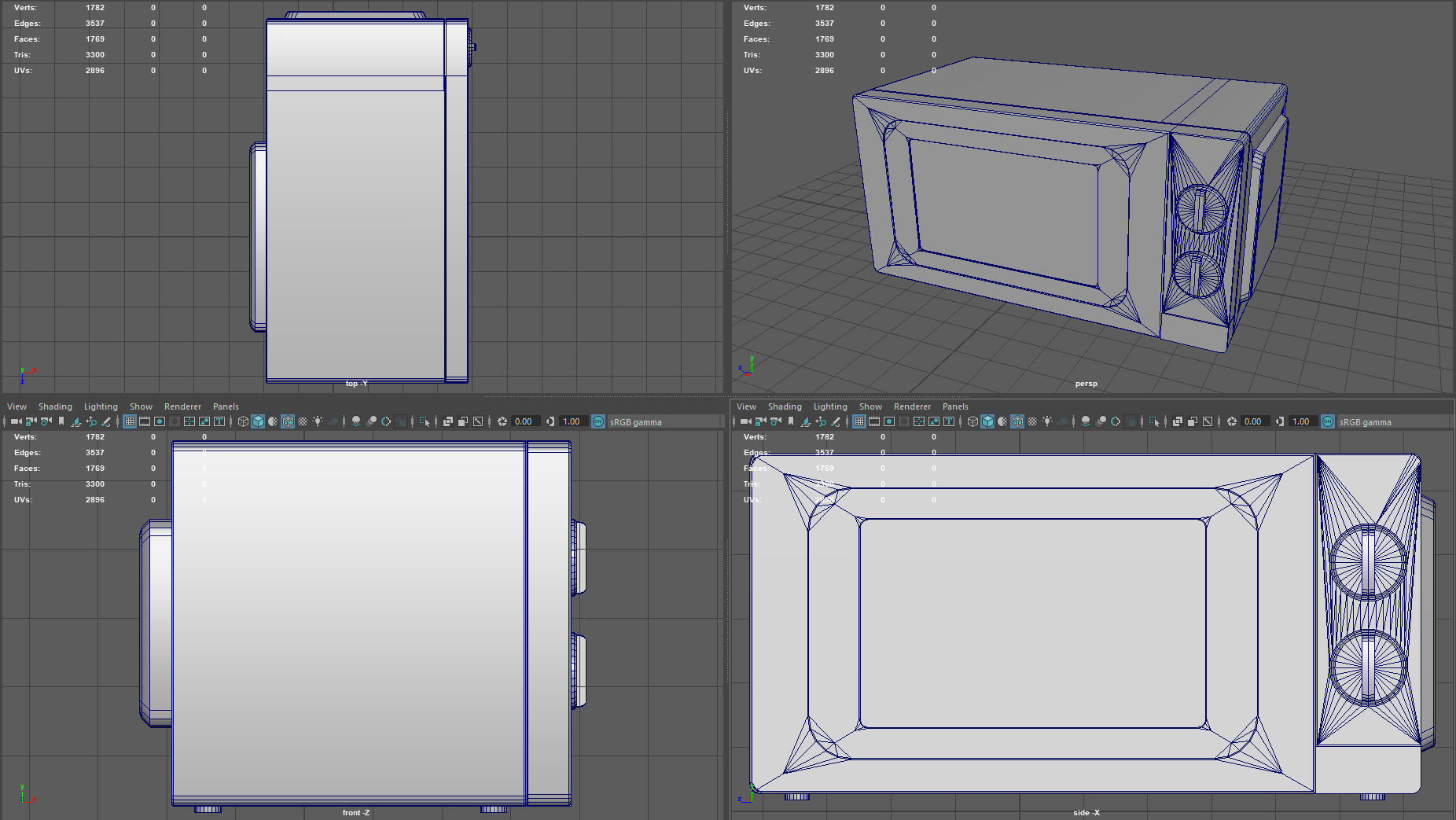 Microwave Low-poly 3D model_11