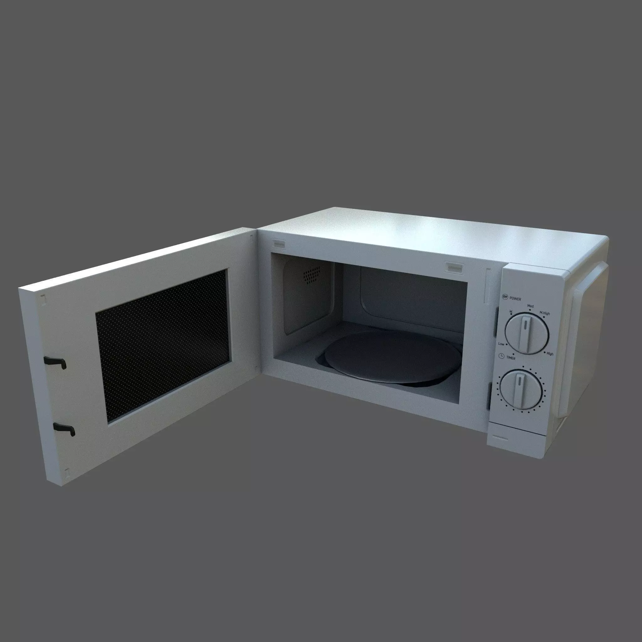 Microwave Low-poly 3D model_0