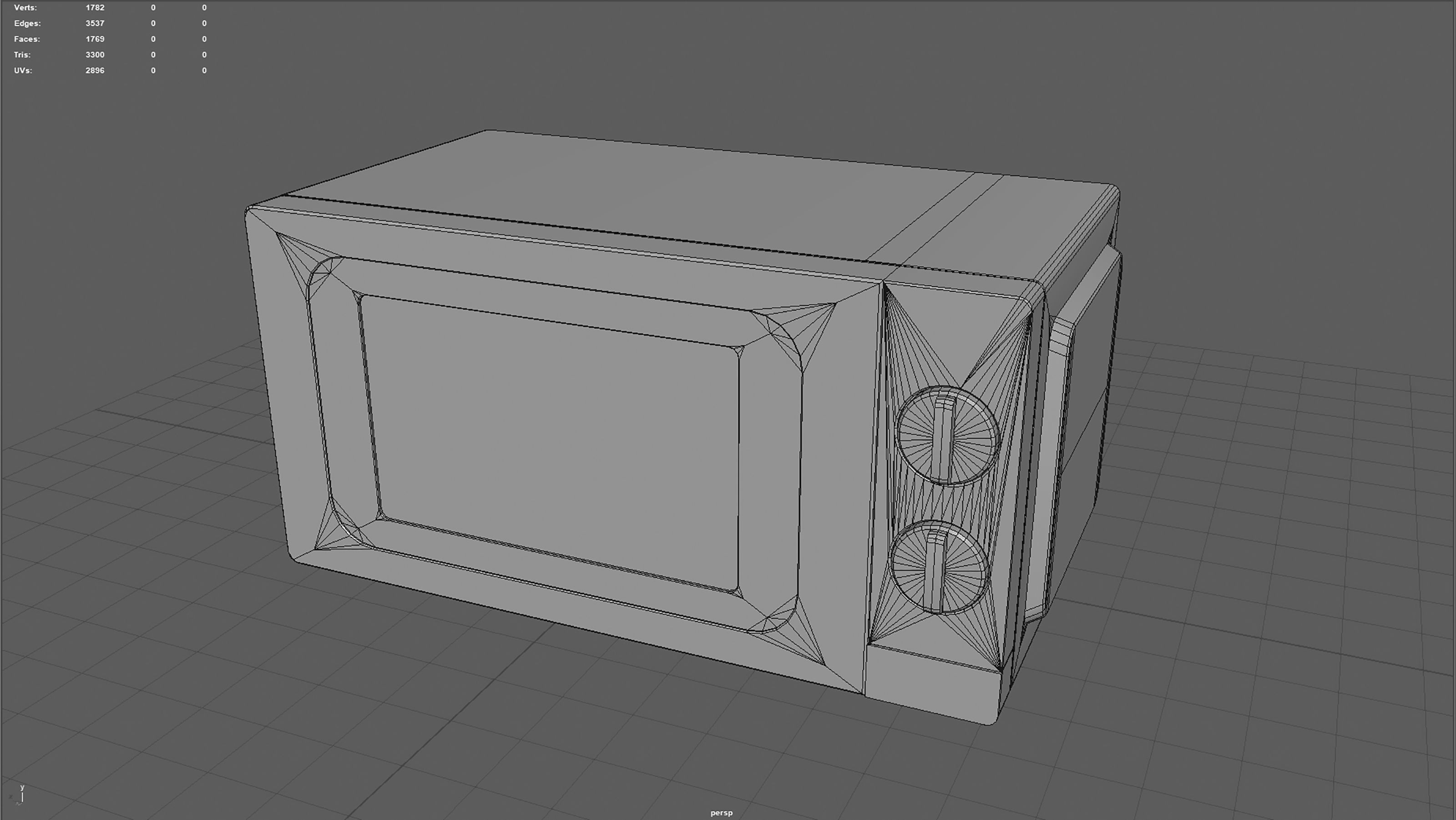 Microwave Low-poly 3D model_15