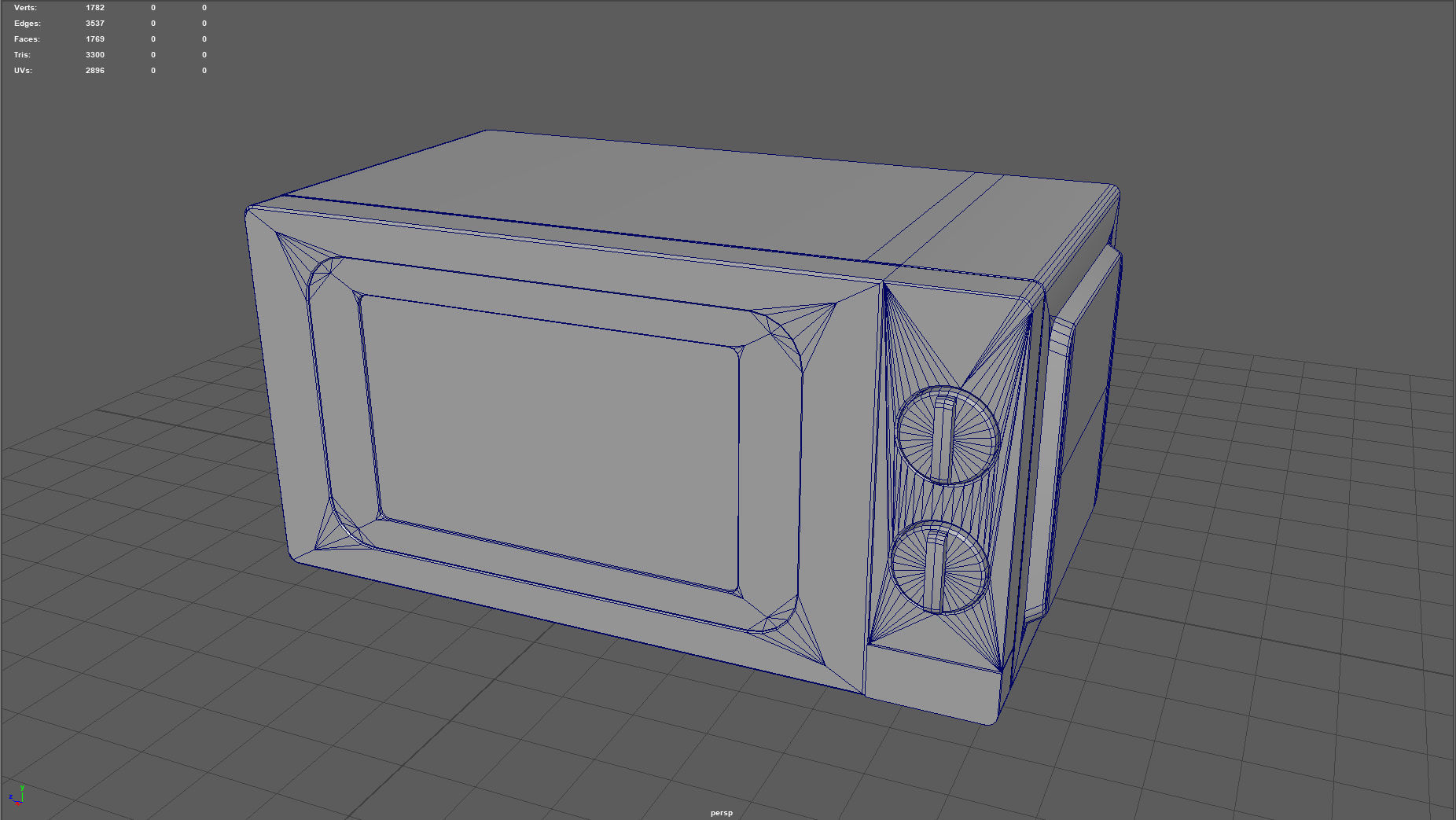 Microwave Low-poly 3D model_8