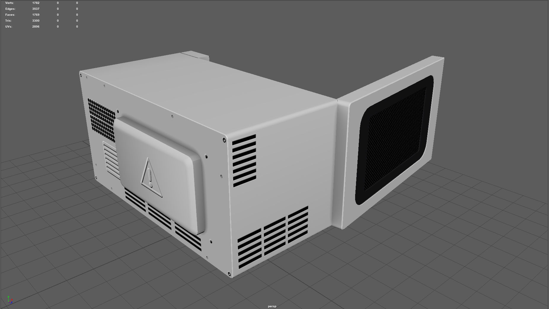 Microwave Low-poly 3D model_14