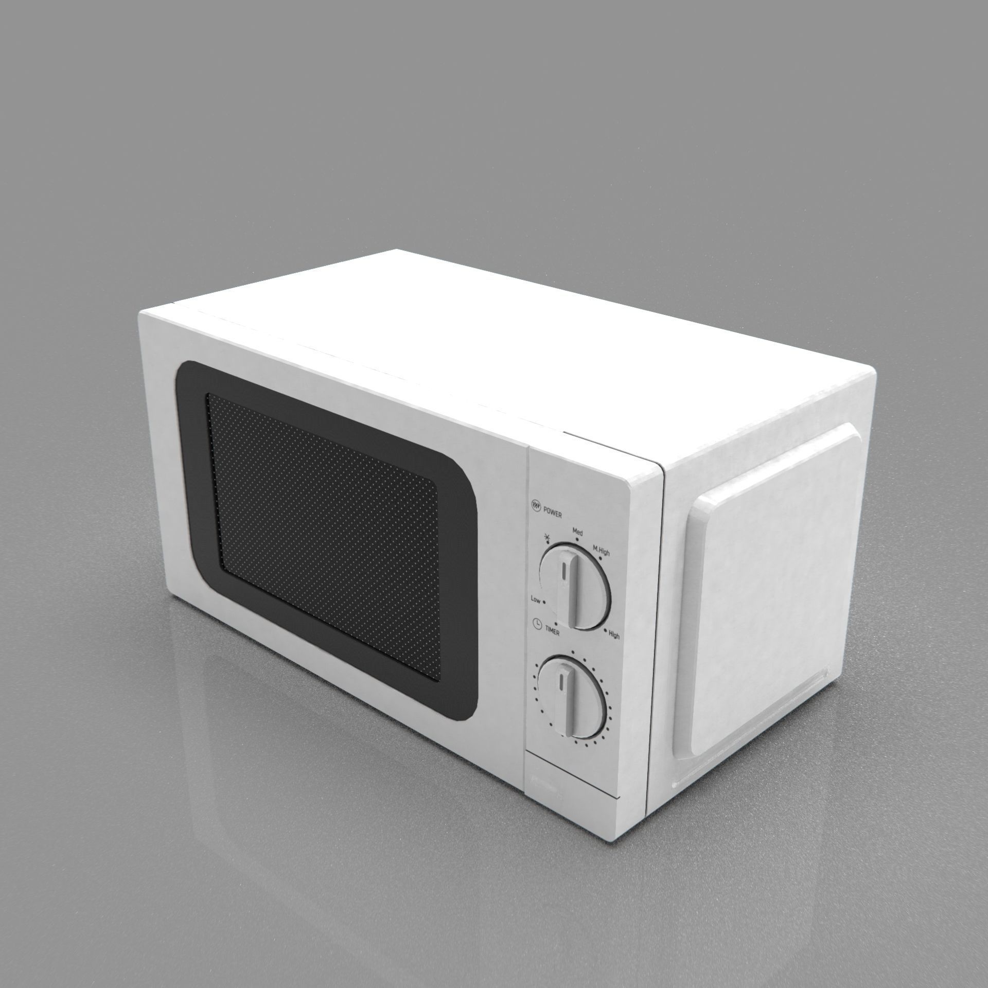 Microwave Low-poly 3D model_1