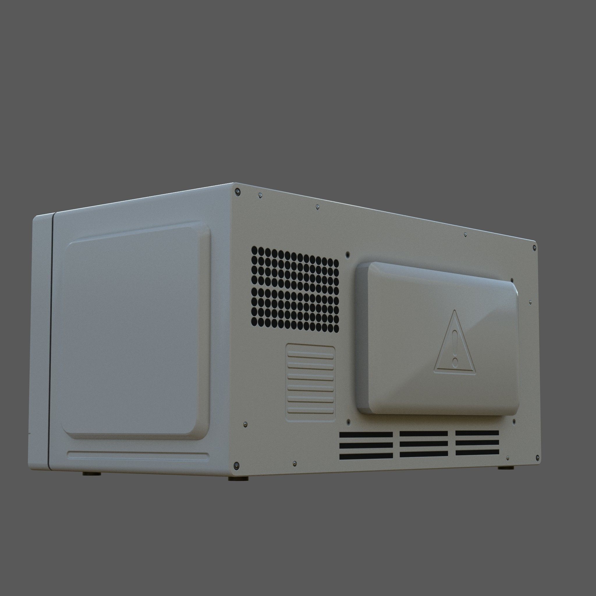 Microwave Low-poly 3D model_4