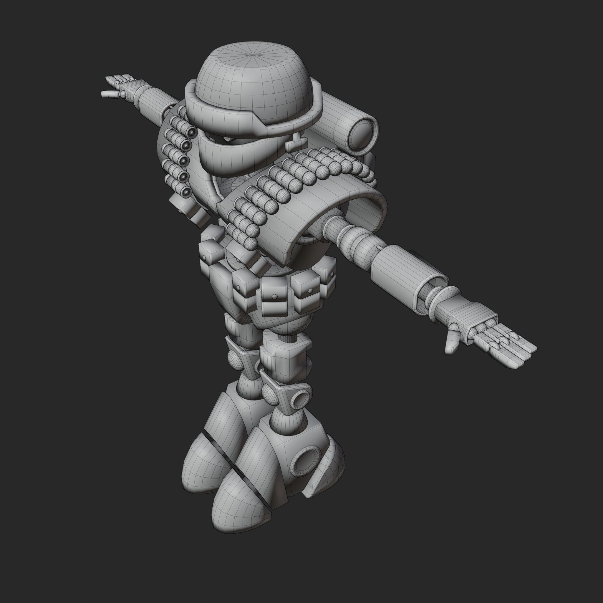Droid trooper Low-poly 3D model_6