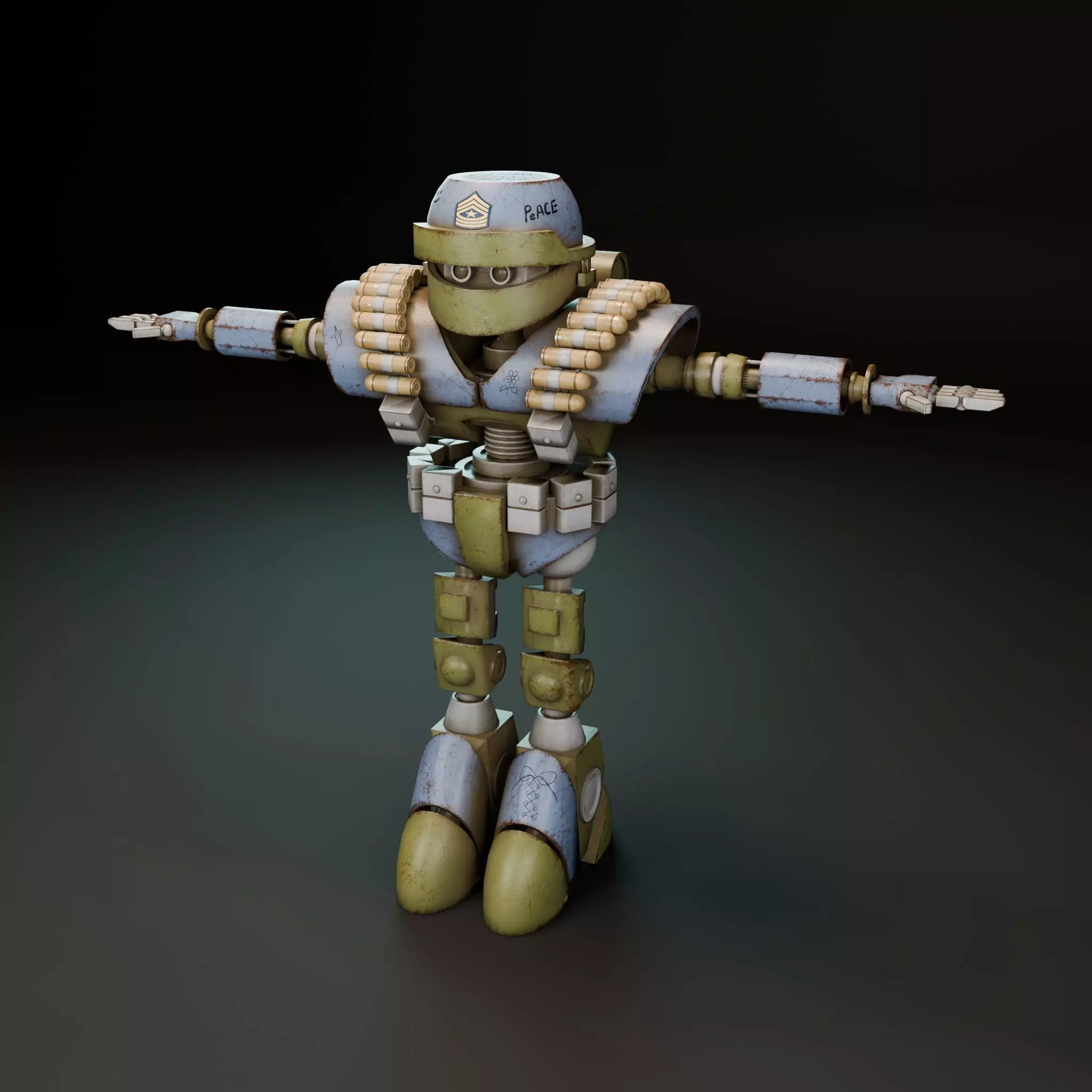 Droid trooper Low-poly 3D model_0