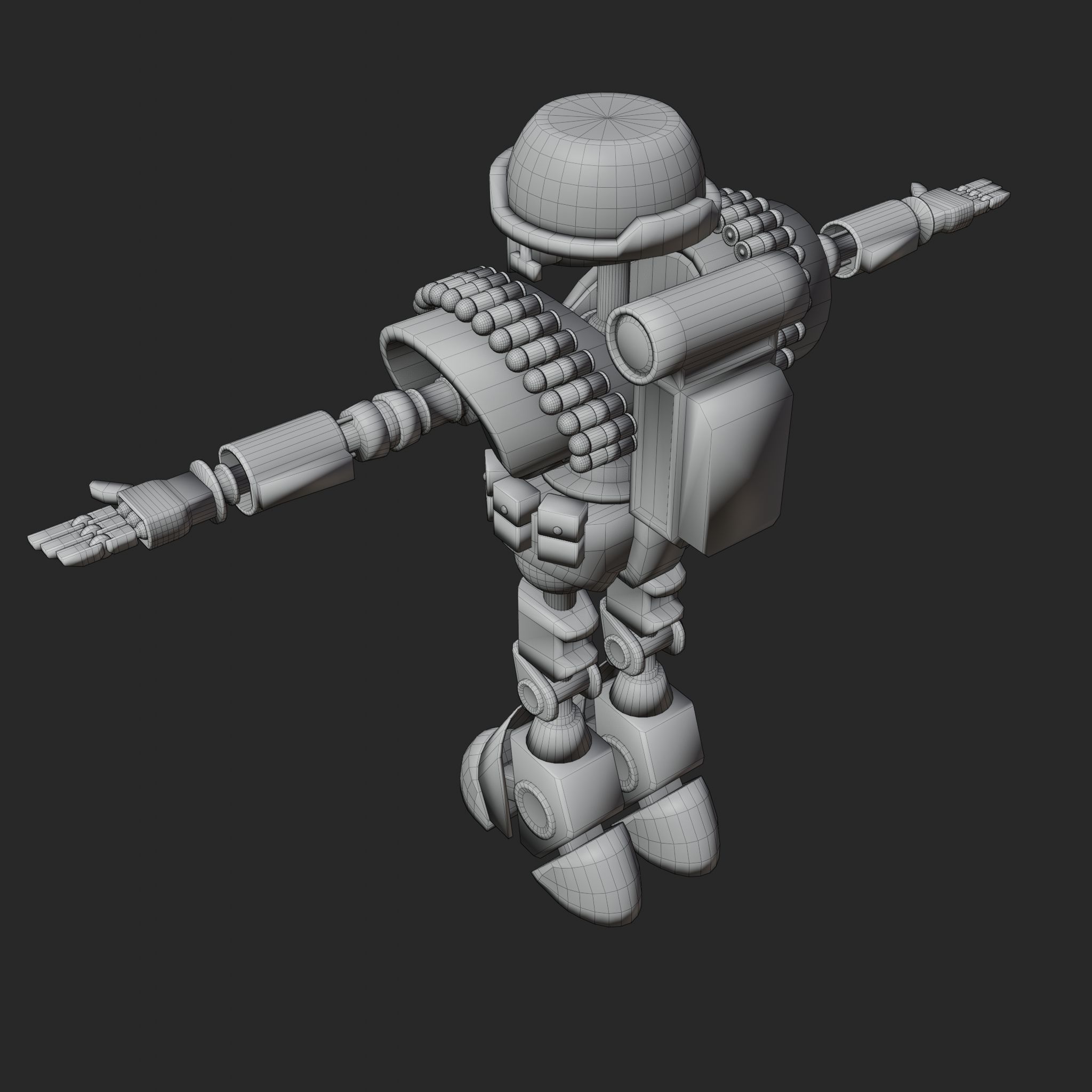 Droid trooper Low-poly 3D model_7