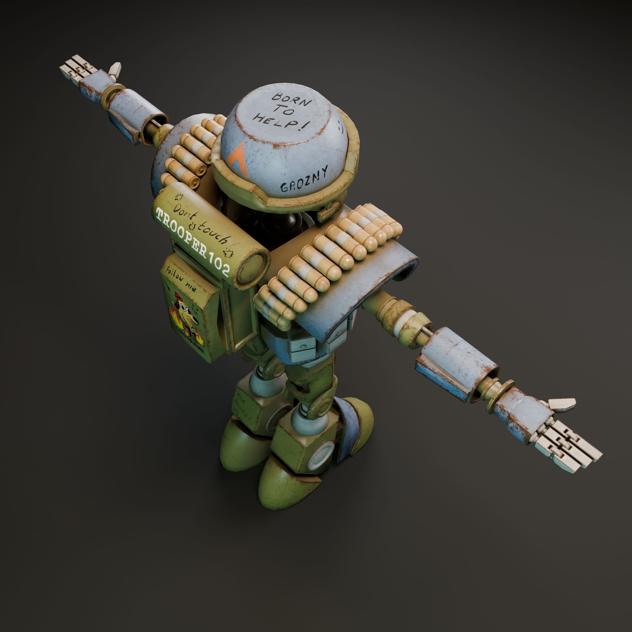 Droid trooper Low-poly 3D model_3