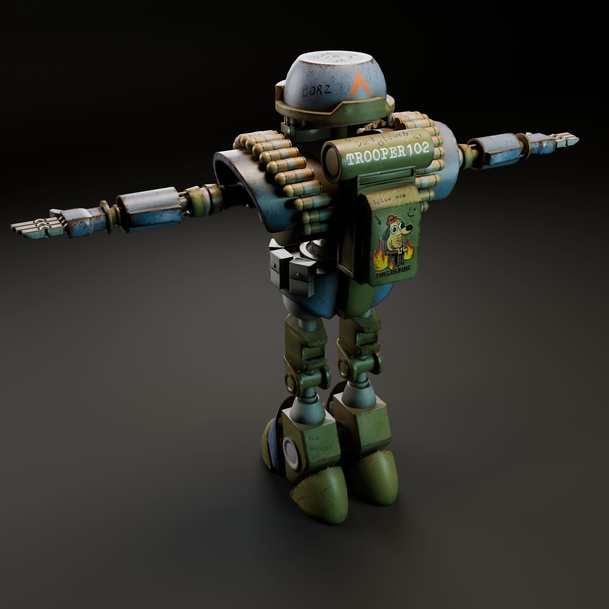 Droid trooper Low-poly 3D model_1