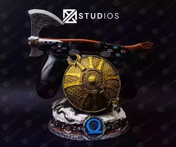 Stand for PS4 and PS5 controller god of war raganarok 3D print model