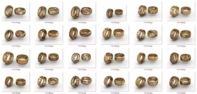alans ring 48 pieces drawing 3d rihone drawing ring