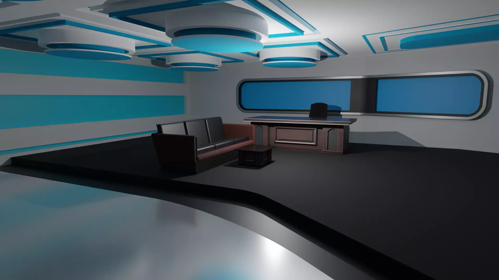 Talk Show Studio Low-poly 3D model