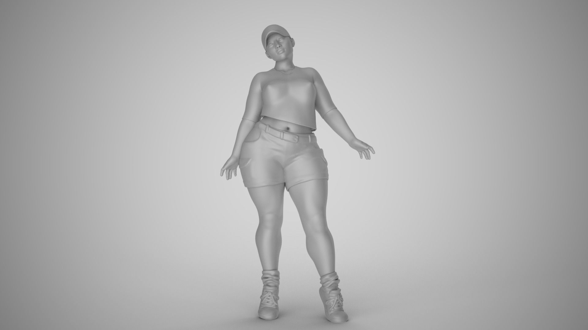 Street Girl 3D print model_1