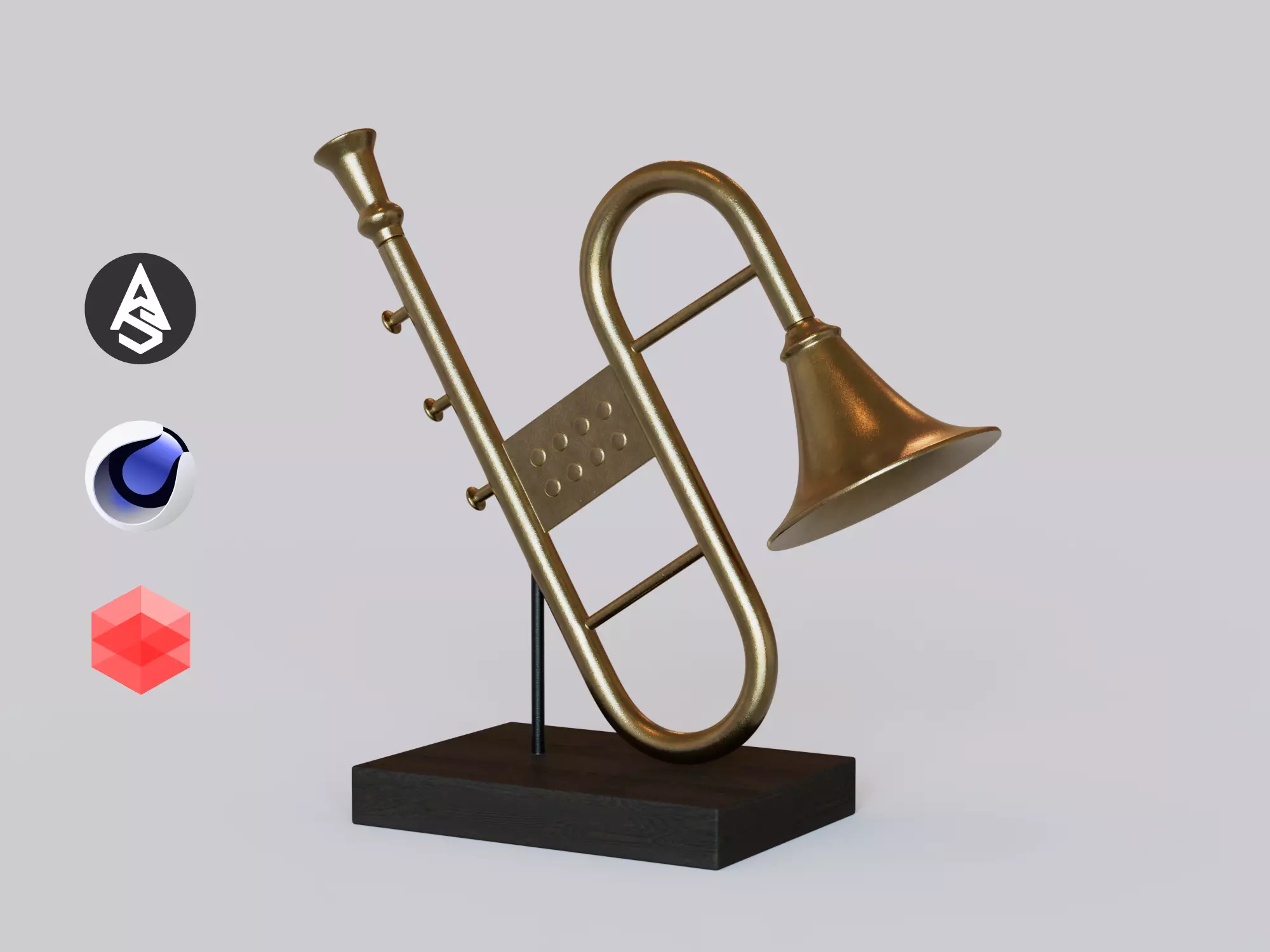 Decorative Saxophone Sculpture - Home Decor PBR 3D model