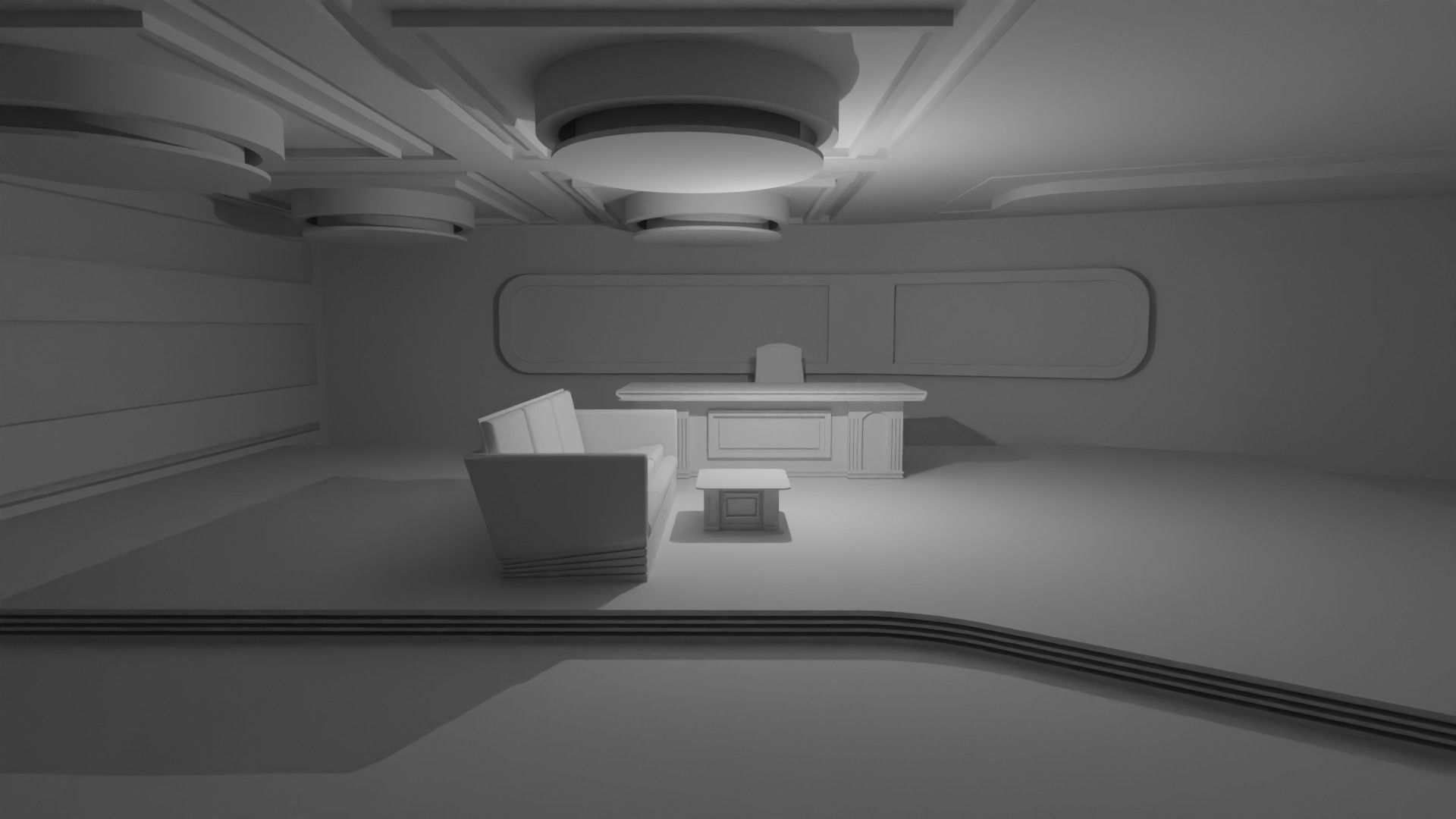 Talk Show Studio No Material 3D model_1