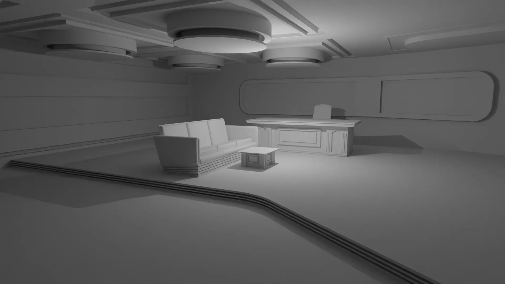 Talk Show Studio No Material 3D model_0