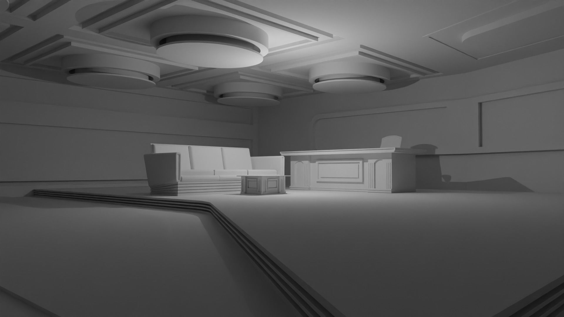 Talk Show Studio No Material 3D model_3