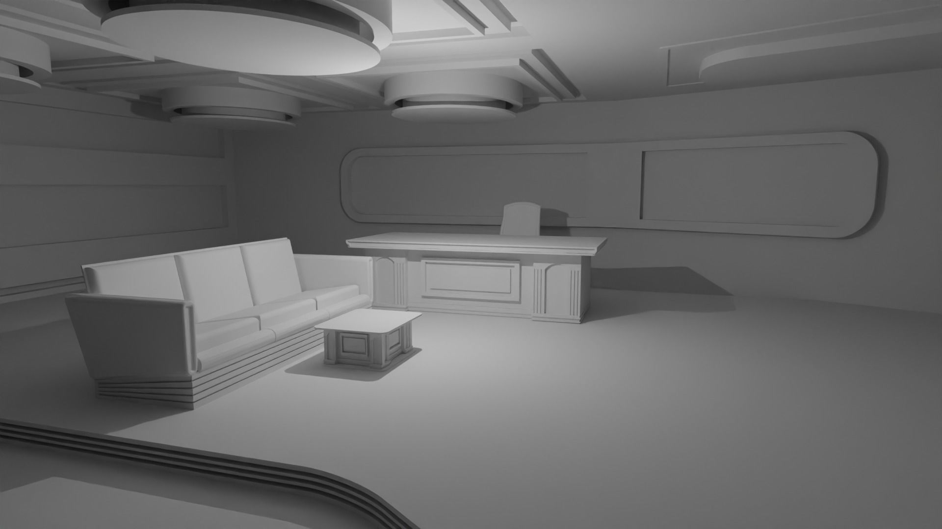 Talk Show Studio No Material 3D model_5