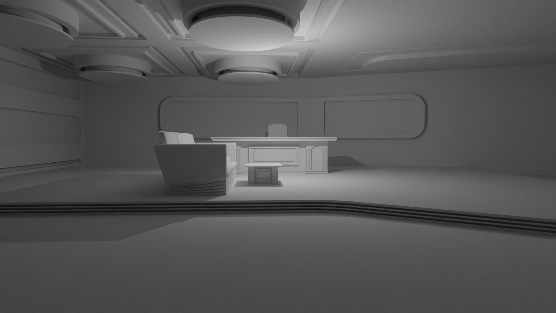 Talk Show Studio No Material 3D model_4