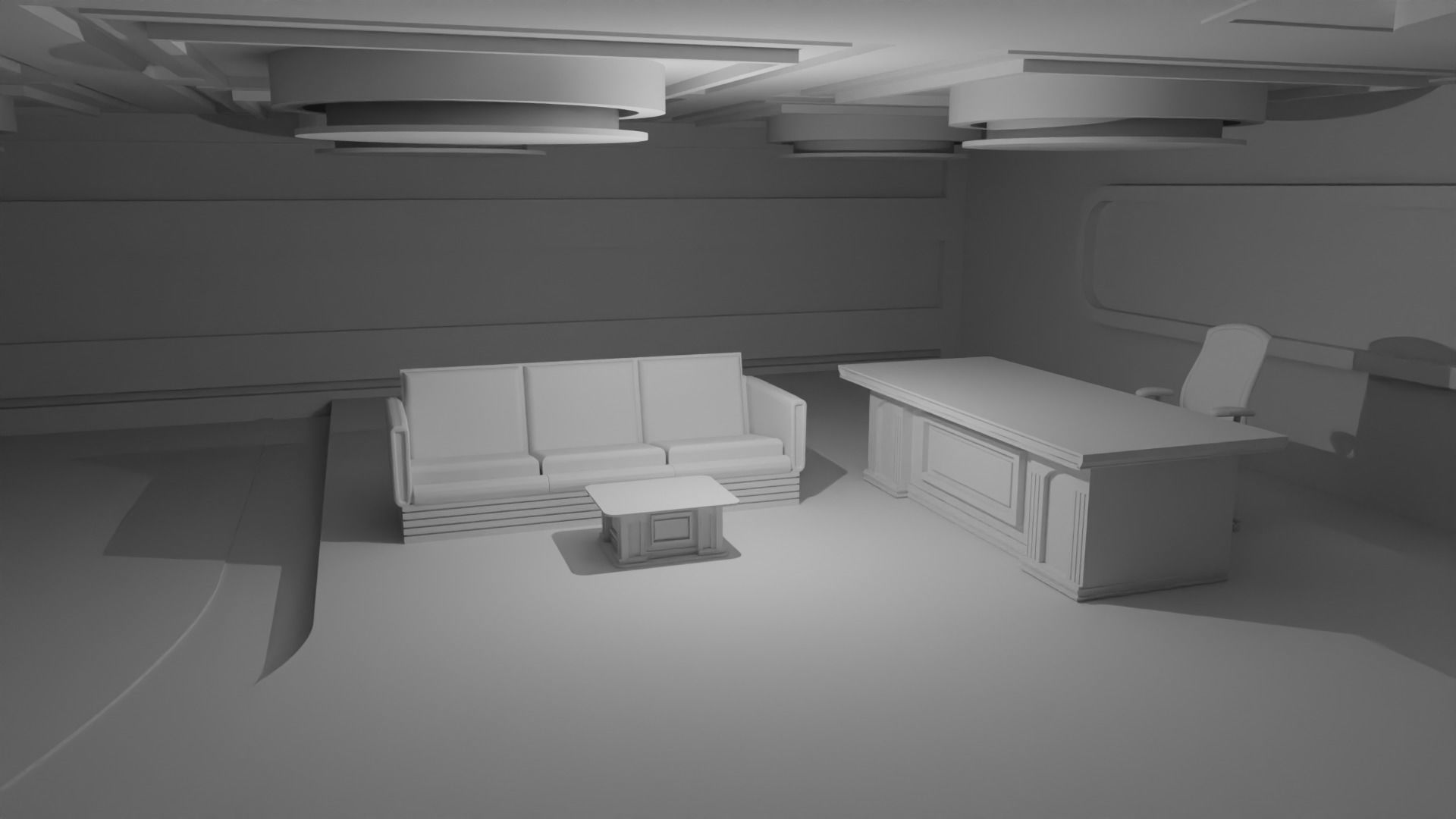 Talk Show Studio No Material 3D model_2