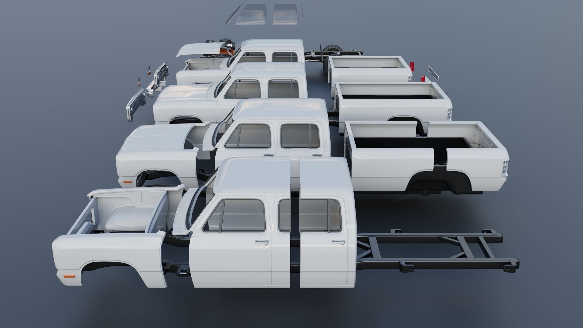 Dodge Ram W350 Crew Cab 1985  3D print model_21