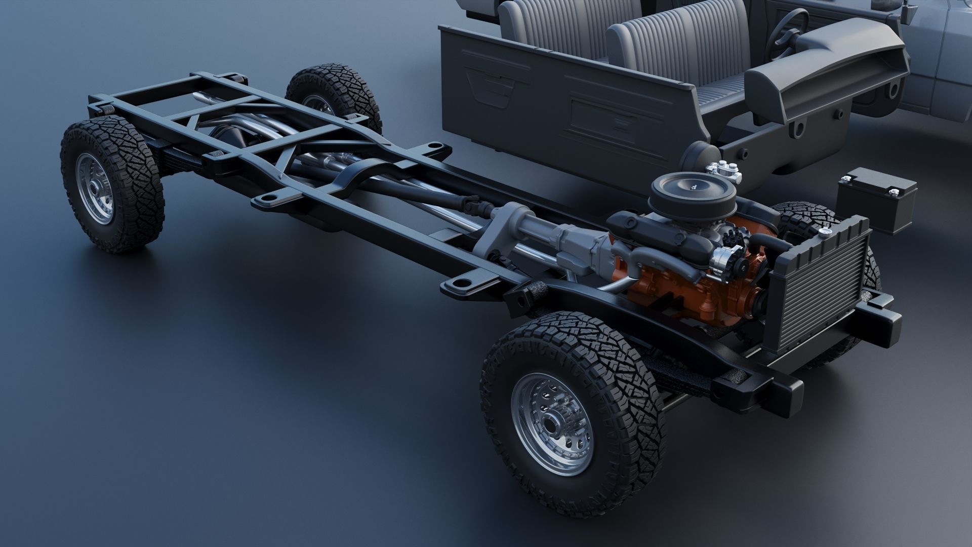 Dodge Ram W350 Crew Cab 1985  3D print model_31