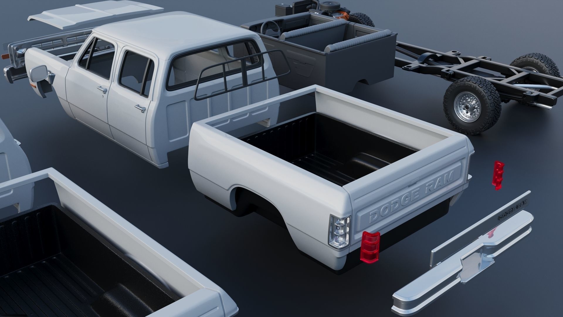 Dodge Ram W350 Crew Cab 1985  3D print model_23