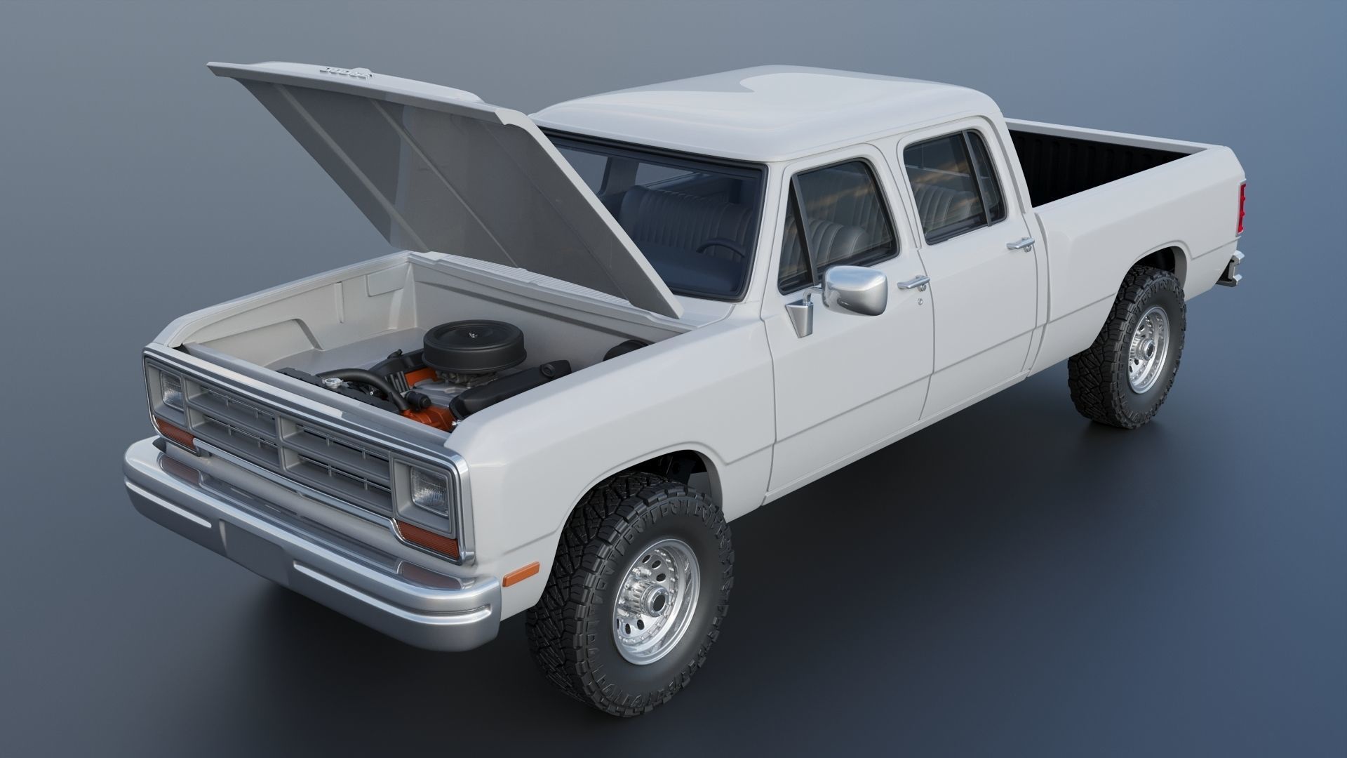 Dodge Ram W350 Crew Cab 1985  3D print model_12