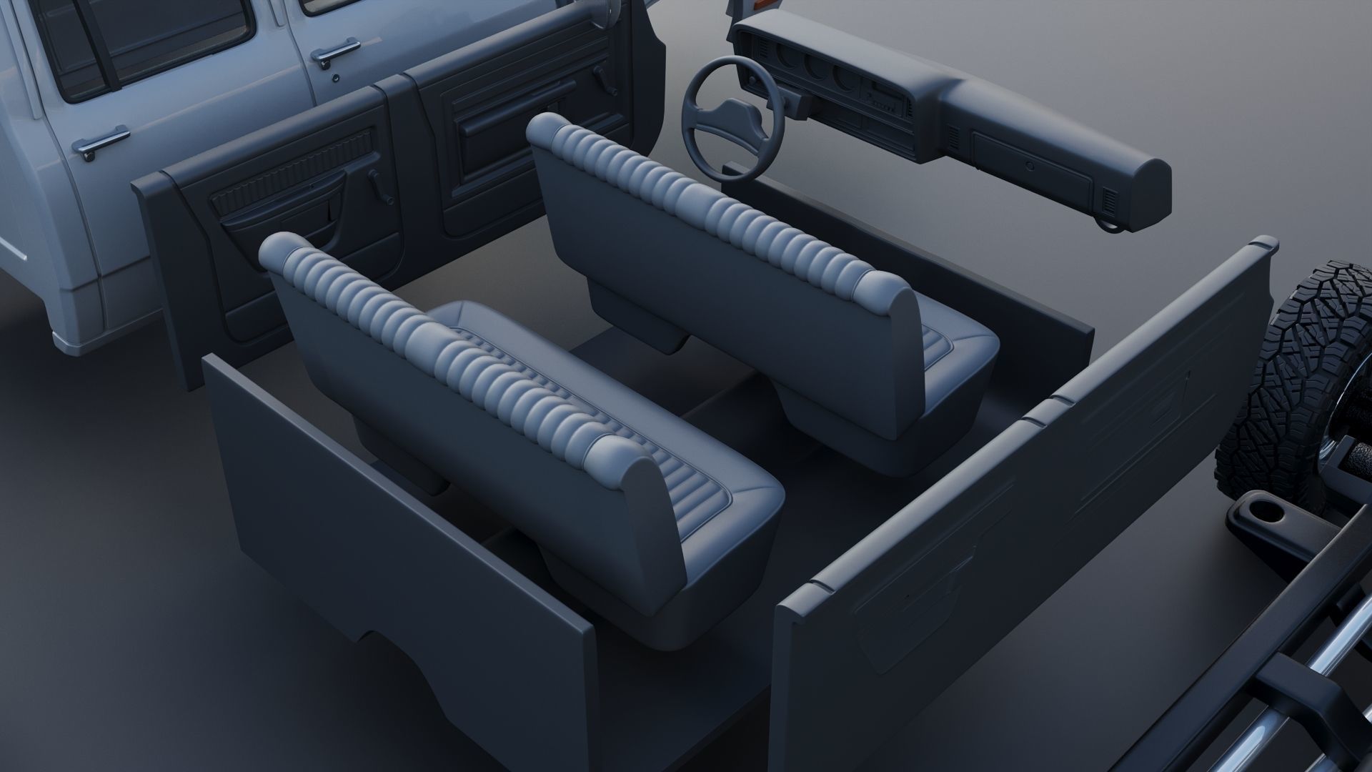 Dodge Ram W350 Crew Cab 1985  3D print model_29